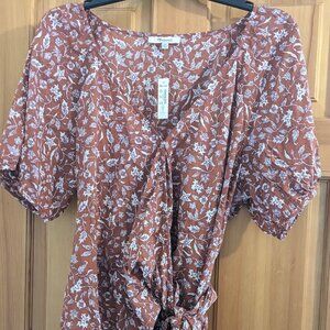 Madewell XXL NWT Puff-Sleeve Wrap Crop Top